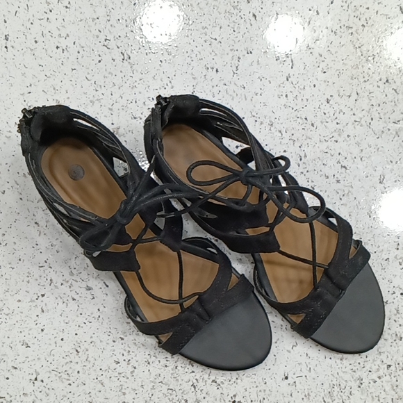 Wedge Ankle Wrap Sandals - Picture 7 of 10